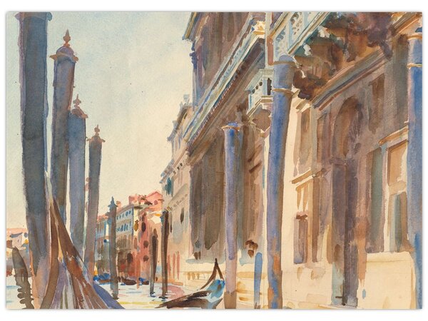 Kép - John Singer Sargent, Gondola Moorings on the Grand Canal, reprodukciók (70x50 cm)