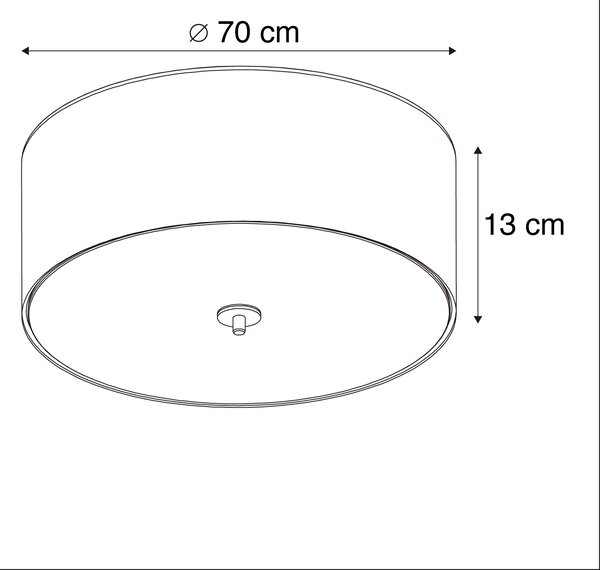 Vidéki mennyezeti lámpa fekete 70 cm - Dob