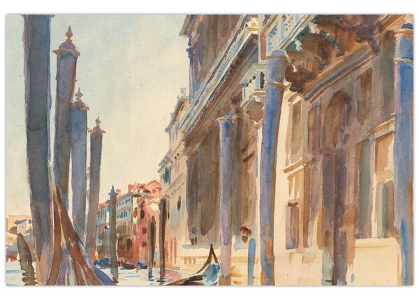 Kép - John Singer Sargent, Gondola Moorings on the Grand Canal, reprodukciók (90x60 cm)