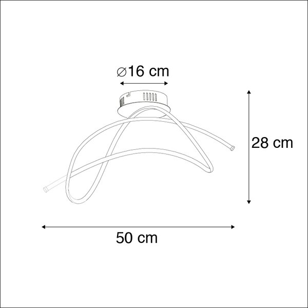 Design mennyezeti lámpa acél LED-del - Viola