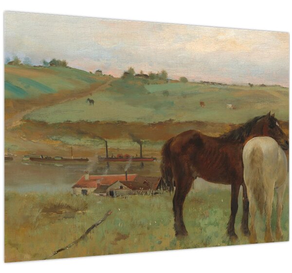 Kép - Edgar Degas, Horses in a Meadow, reprodukciók (70x50 cm)