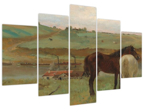 Kép - Edgar Degas, Horses in a Meadow, reprodukciók (150x105 cm)