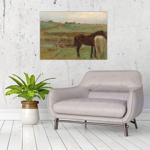 Kép - Edgar Degas, Horses in a Meadow, reprodukciók (70x50 cm)