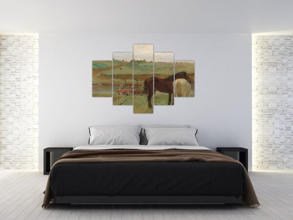 Kép - Edgar Degas, Horses in a Meadow, reprodukciók (150x105 cm)