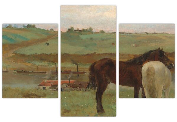 Kép - Edgar Degas, Horses in a Meadow, reprodukciók (90x60 cm)
