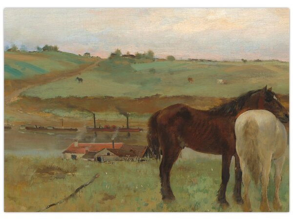 Kép - Edgar Degas, Horses in a Meadow, reprodukciók (70x50 cm)