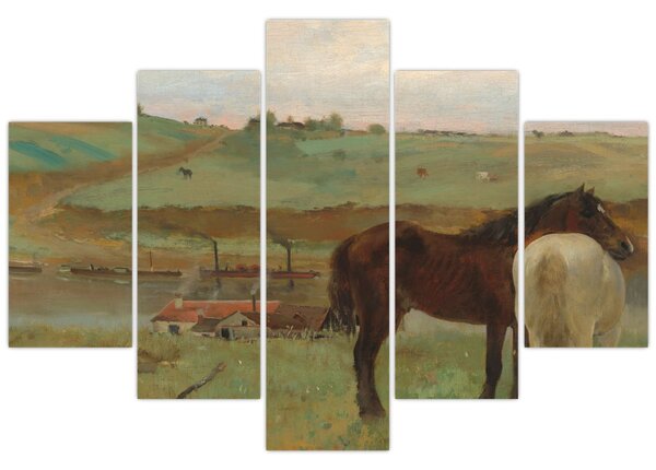 Kép - Edgar Degas, Horses in a Meadow, reprodukciók (150x105 cm)