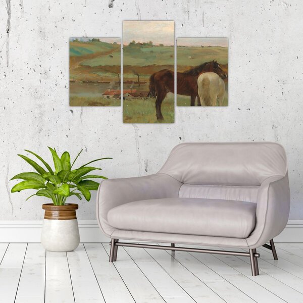 Kép - Edgar Degas, Horses in a Meadow, reprodukciók (90x60 cm)