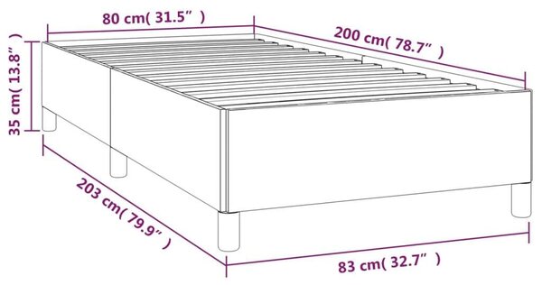VidaXL világosszürke bársony ágykeret 80 x 200 cm