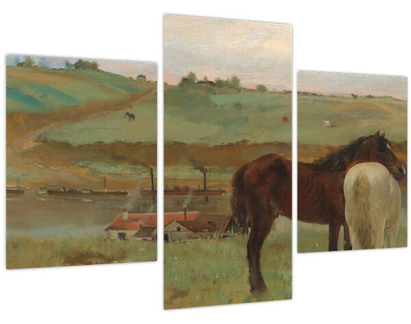Kép - Edgar Degas, Horses in a Meadow, reprodukciók (90x60 cm)