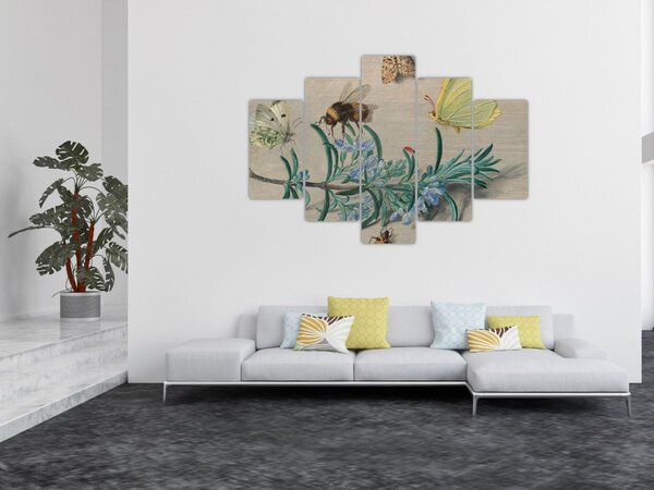 Kép - Jan van Kessel the Elder, Insects and a Sprig of Rosemary, reprodukciók (150x105 cm)