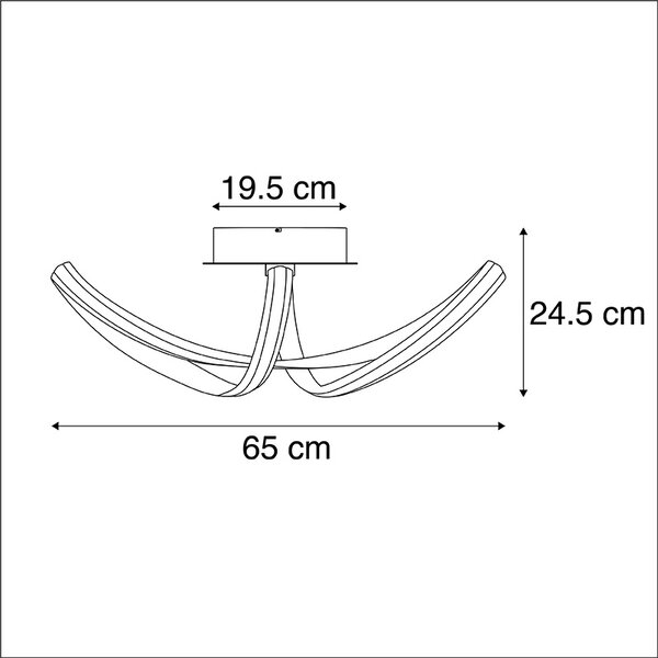 Design mennyezeti lámpa acélból, fényerő-szabályozóval, LED-del - Viola Due