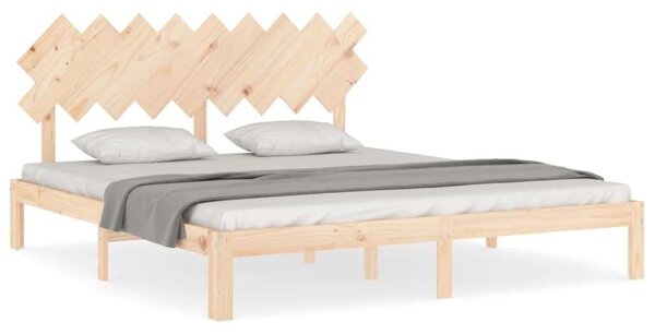 VidaXL tömör fa ágykeret fejtámlával Super King Size