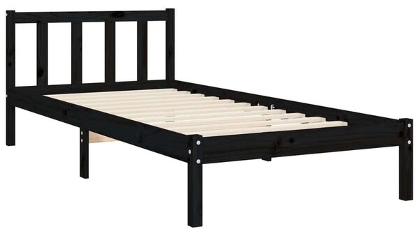 VidaXL Fekete Tömörfa Ágy - Kiságy - 75x190 cm
