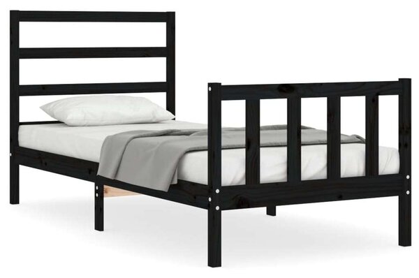 VidaXL Fekete Tömörfa Ágy - Kiságy - 75x190 cm