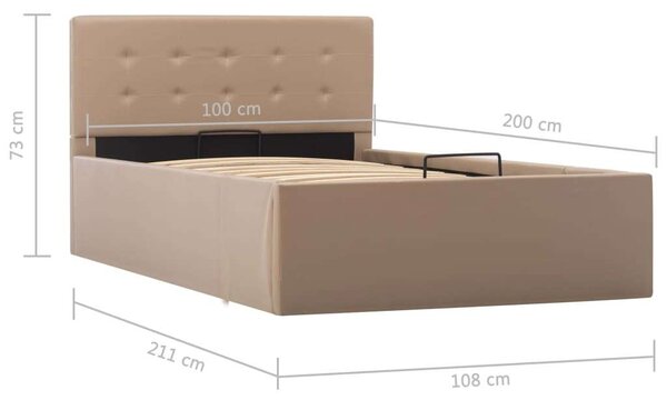 VidaXL Műbőr Ágykeret Tárolóval - 100x200 cm