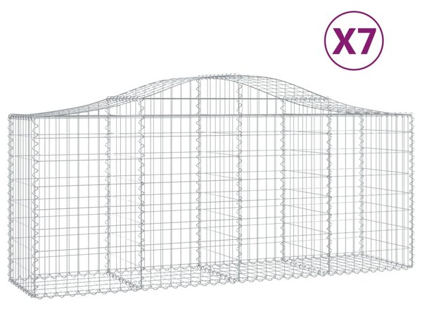 7 db íves horganyzott vas gabion kosár 200x50x80/100 cm
