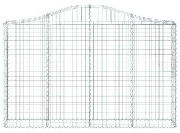Íves horganyzott vas gabion kosár 200x30x120/140 cm