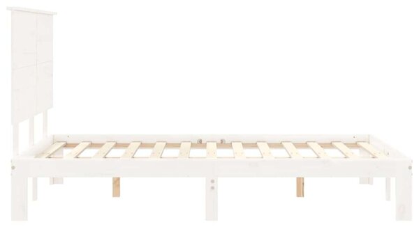 VidaXL fehér tömör fa ágykeret fejtámlával 120 x 200 cm