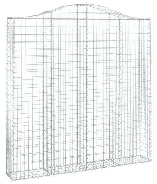Íves horganyzott vas gabion kosár 200x30x200/220 cm