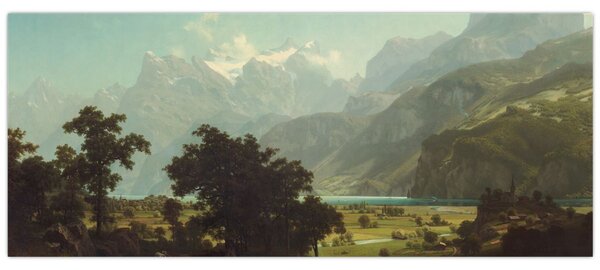Kép - Albert Bierstadt, Lake Lucerne, reprodukciók (120x50 cm)