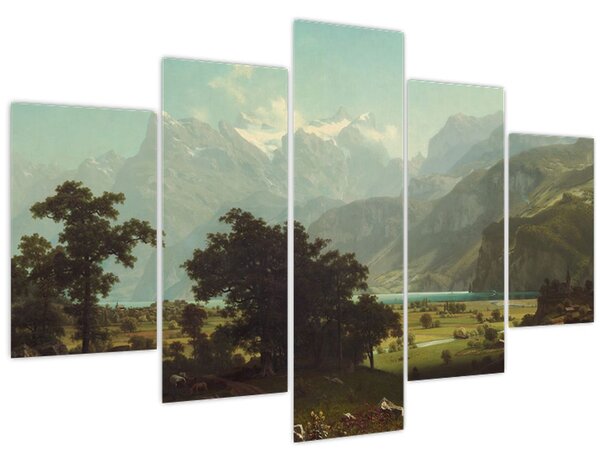 Kép - Albert Bierstadt, Lake Lucerne, reprodukciók (150x105 cm)