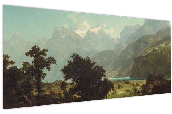 Kép - Albert Bierstadt, Lake Lucerne, reprodukciók (120x50 cm)