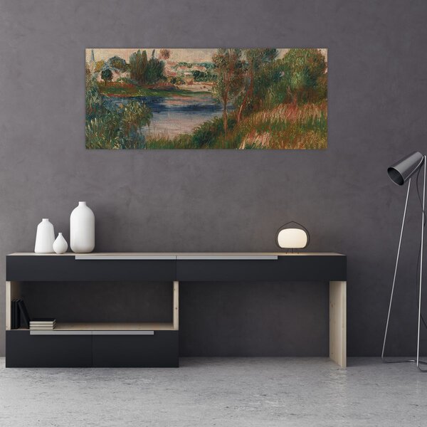 Kép - Auguste Renoir, Landscape at Vetheuil, reprodukciók (120x50 cm)