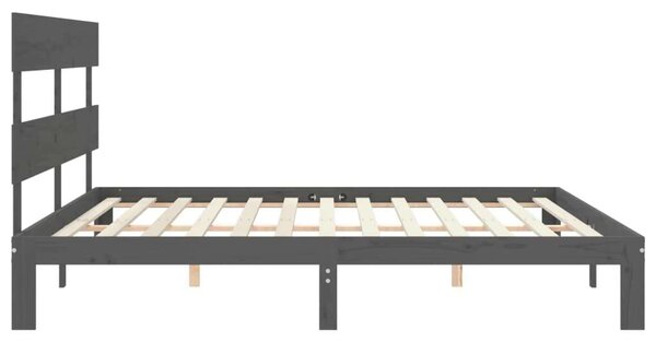 VidaXL Tömörfa Ágykeret - Szürke - 200x200 cm