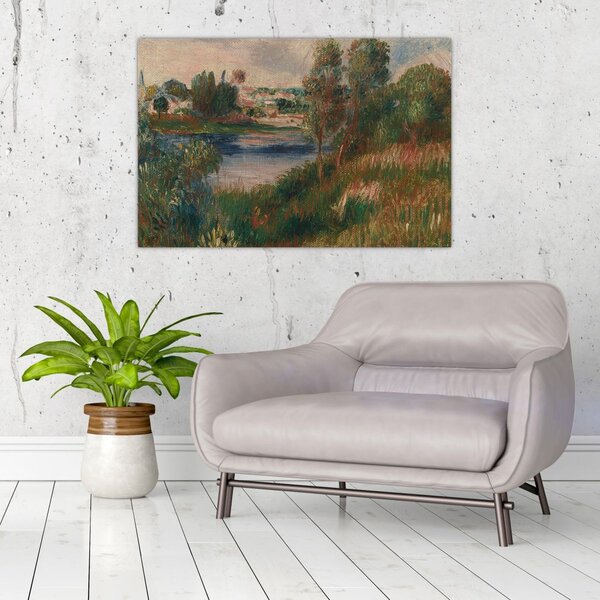 Kép - Auguste Renoir, Landscape at Vetheuil, reprodukciók (90x60 cm)