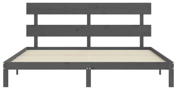 VidaXL Tömörfa Ágykeret - Szürke - 200x200 cm