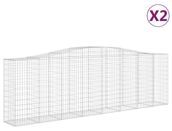 2 db íves horganyzott vas gabion kosár 400x50x120/140 cm