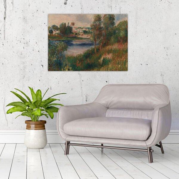 Kép - Auguste Renoir, Landscape at Vetheuil, reprodukciók (70x50 cm)
