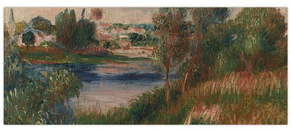 Kép - Auguste Renoir, Landscape at Vetheuil, reprodukciók (120x50 cm)