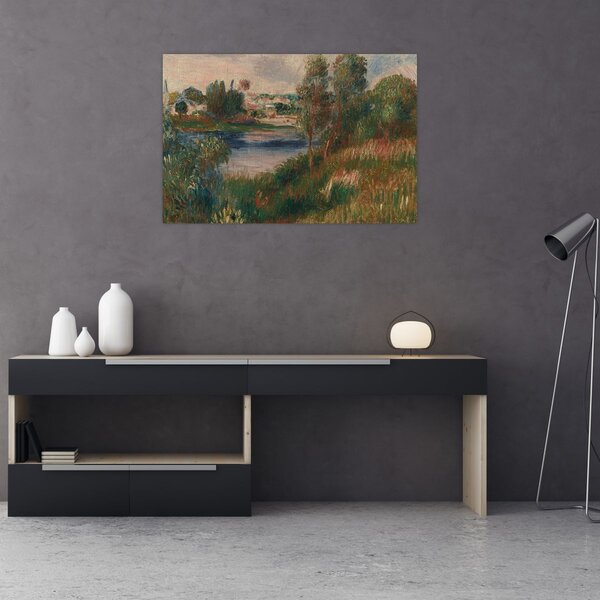 Kép - Auguste Renoir, Landscape at Vetheuil, reprodukciók (90x60 cm)