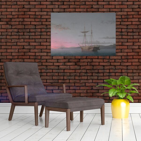 Kép - Fitz Henry Lane, Lumber Schooners at Evening on Penobscot Bay, reprodukciók (90x60 cm)