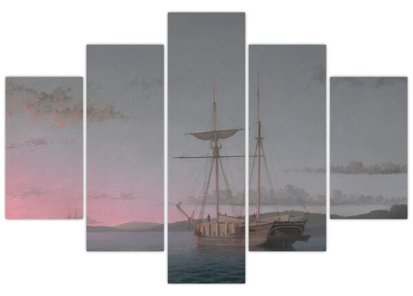 Kép - Fitz Henry Lane, Lumber Schooners at Evening on Penobscot Bay, reprodukciók (150x105 cm)