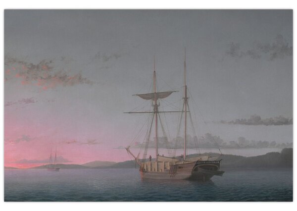 Kép - Fitz Henry Lane, Lumber Schooners at Evening on Penobscot Bay, reprodukciók (90x60 cm)