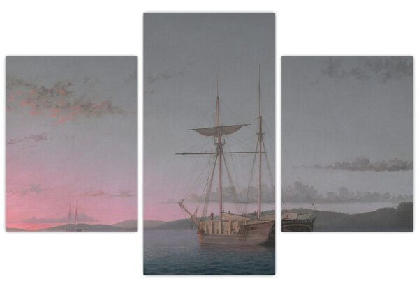 Kép - Fitz Henry Lane, Lumber Schooners at Evening on Penobscot Bay, reprodukciók (90x60 cm)