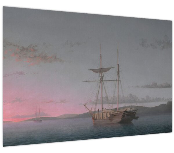 Kép - Fitz Henry Lane, Lumber Schooners at Evening on Penobscot Bay, reprodukciók (90x60 cm)