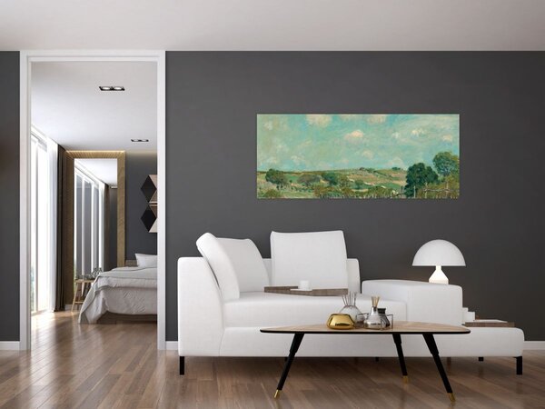 Kép - Alfred Sisley, Meadow, reprodukciók (120x50 cm)