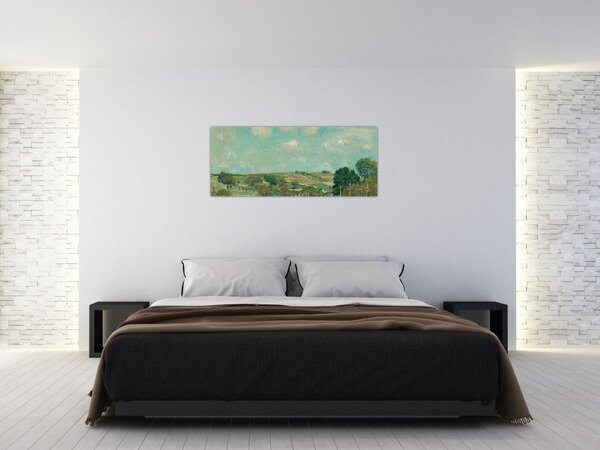 Kép - Alfred Sisley, Meadow, reprodukciók (120x50 cm)