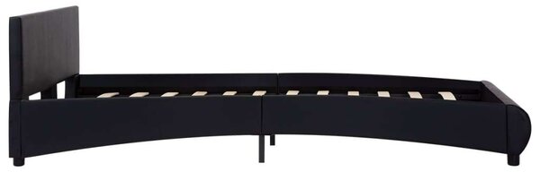 VidaXL fekete műbőr ágykeret LED csíkkal 140 x 200 cm