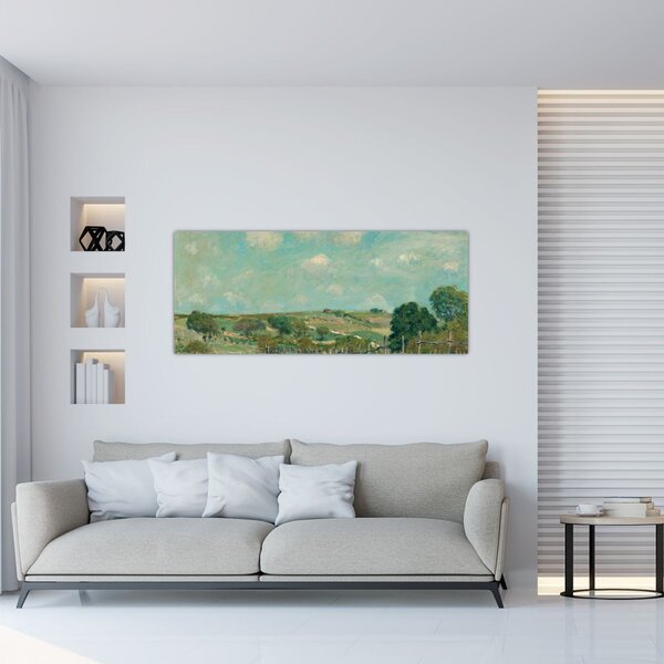 Kép - Alfred Sisley, Meadow, reprodukciók (120x50 cm)