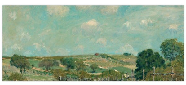 Kép - Alfred Sisley, Meadow, reprodukciók (120x50 cm)