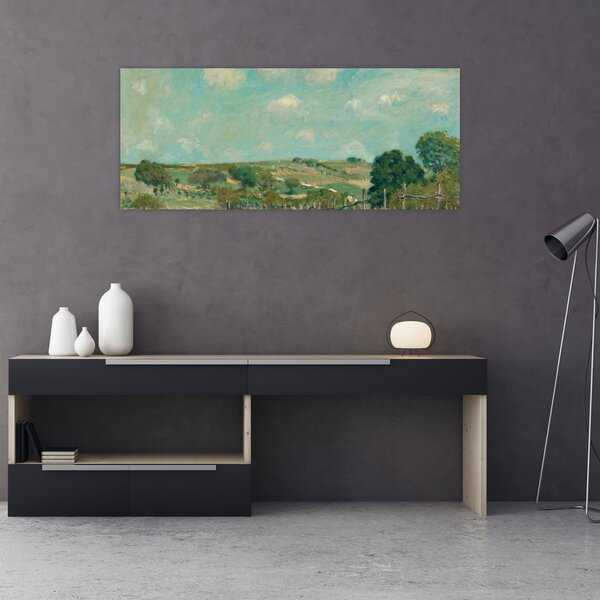 Kép - Alfred Sisley, Meadow, reprodukciók (120x50 cm)