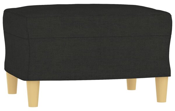 Fekete szövet kanapéfotel lábtartóval 60 cm