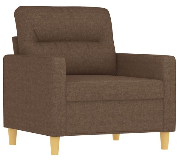 Barna szövet kanapéfotel lábtartóval 60 cm