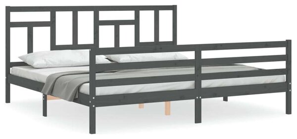 VidaXL Tömörfa Ágykeret - Fejtámlával - 200x200 cm