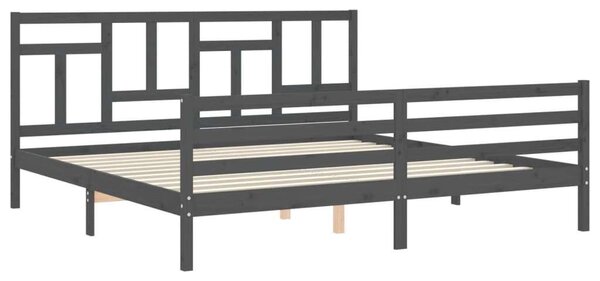 VidaXL Tömörfa Ágykeret - Fejtámlával - 200x200 cm